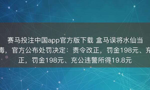 赛马投注中国app官方版下载 盒马误将水仙当百合配送致主顾中毒，官方公布处罚决定：责令改正，罚金198元、充公违警所得19.8元