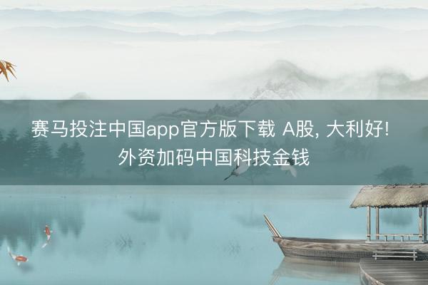 赛马投注中国app官方版下载 A股， 大利好! 外资加码中国科技金钱