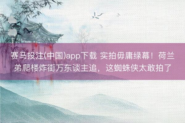 赛马投注(中国)app下载 实拍毋庸绿幕！荷兰弟爬楼炸街万东谈主追，这蜘蛛侠太敢拍了