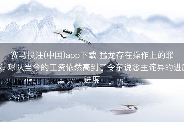 赛马投注(中国)app下载 猛龙存在操作上的罪状, 球队当今的工资依然高到了令东说念主诧异的进度