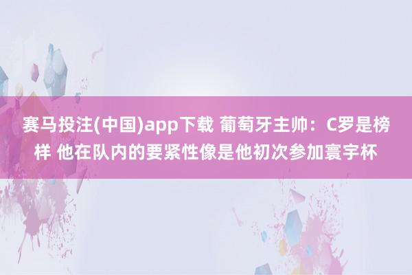 赛马投注(中国)app下载 葡萄牙主帅：C罗是榜样 他在队内的要紧性像是他初次参加寰宇杯