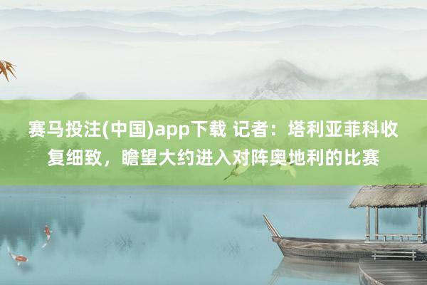 赛马投注(中国)app下载 记者:塔利亚菲科收复细致,瞻望大约进入对阵奥地利的比赛